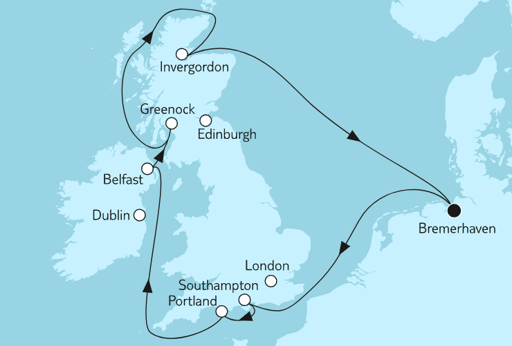 TUI Cruises Großbritannien mit Schottland