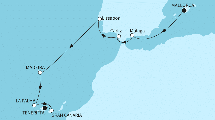 Mein Schiff - Spaniens Sonnenküste und Atlantikinseln - ab Palma/bis Santa Cruz