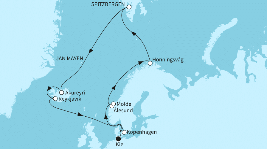 17 Nächte - Nordland mit Nordkap & Reykjavik Mein Schiff 7