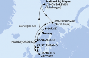 MSC Magnifica - Norwegen mit Spitzbergen