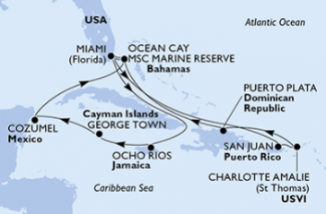 MSC Seashore Karibik